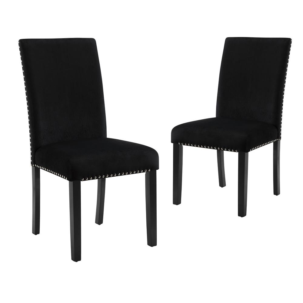 Furniture Celeste 5-Pc Faux Marble Round Dining Set  4 Chair-Black. Picture 5