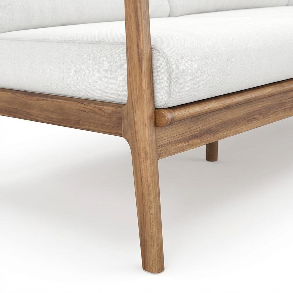 Wood, Fabric Outdoor Sofa In Finish, Spacious Rectangle Design, Sturdy Build. Picture 6