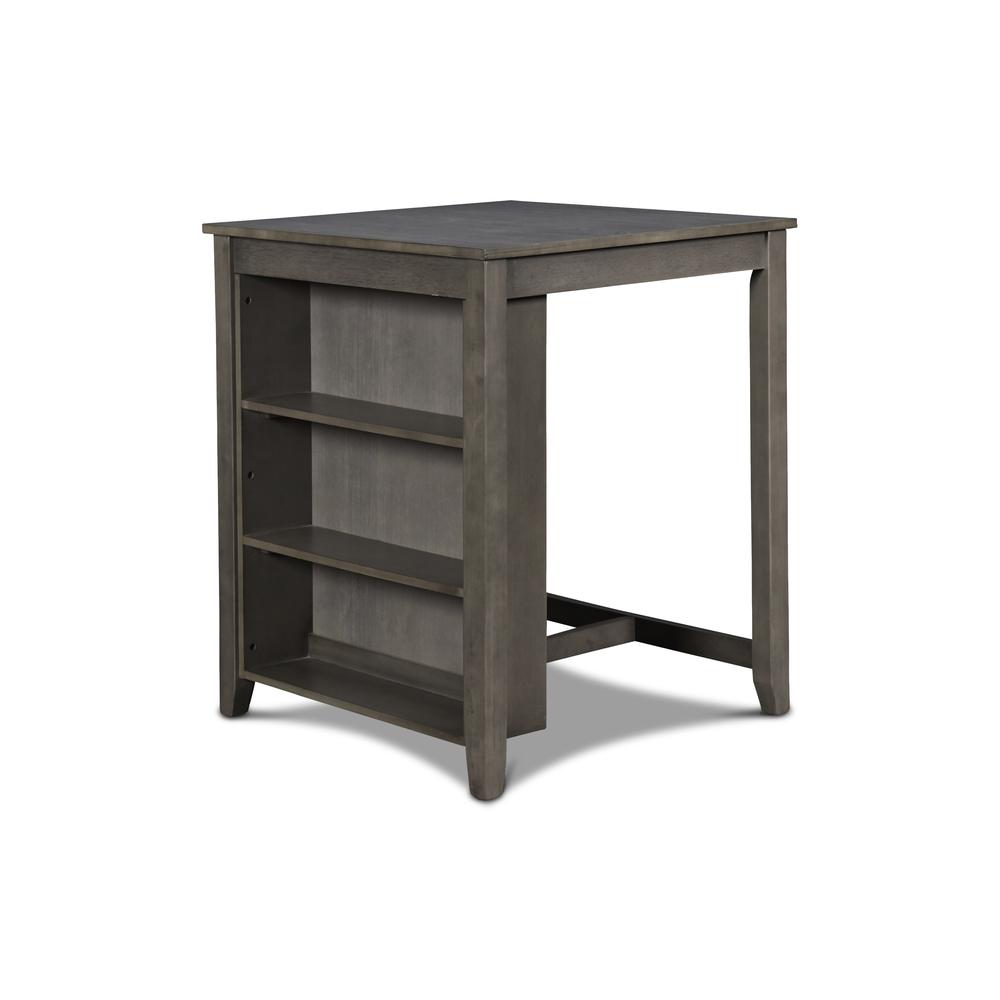Furniture Gia Solid Wood Counter Table 2 Chairs in Gray. Picture 6