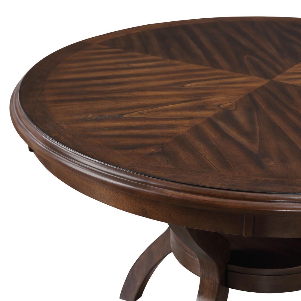 Cori 5-Piece Wood Round Dining Table Set with 4 Chairs in Cherry. Picture 5
