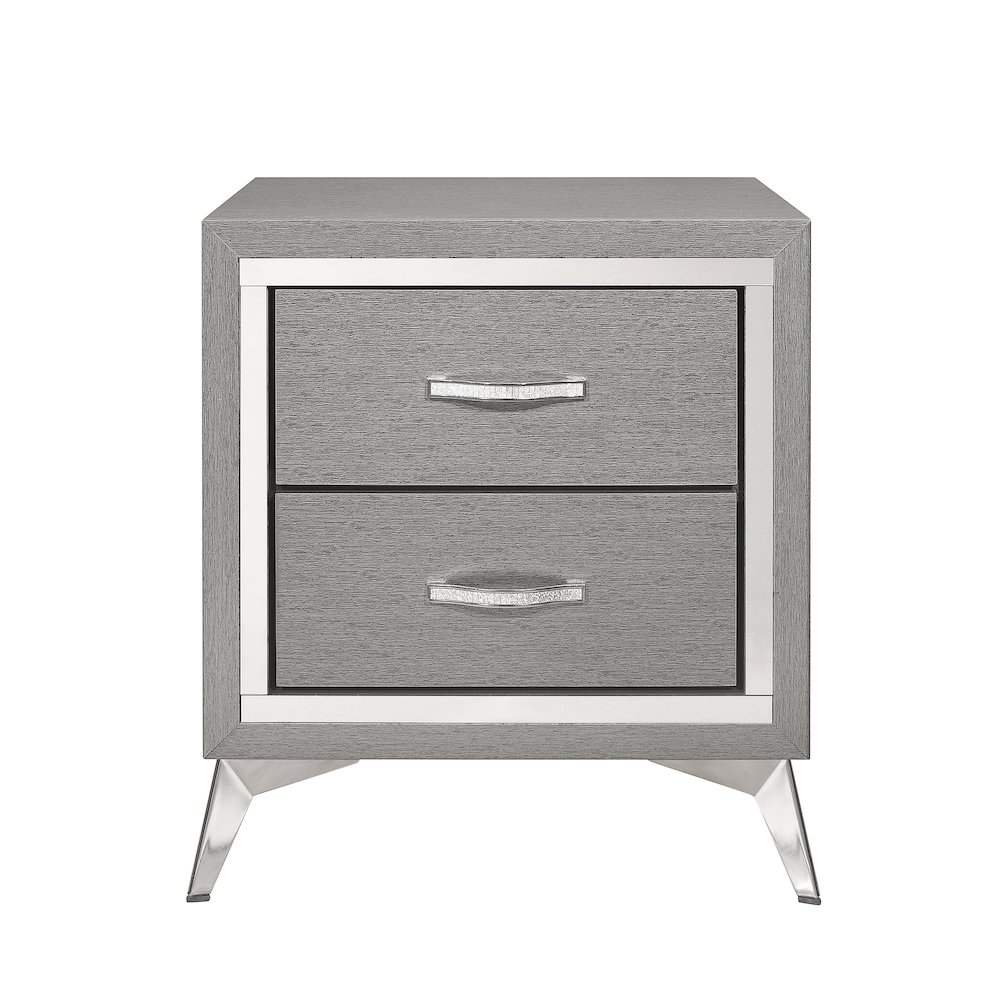 Huxley Wood Nightstand in Gray (Set of 2). Picture 3