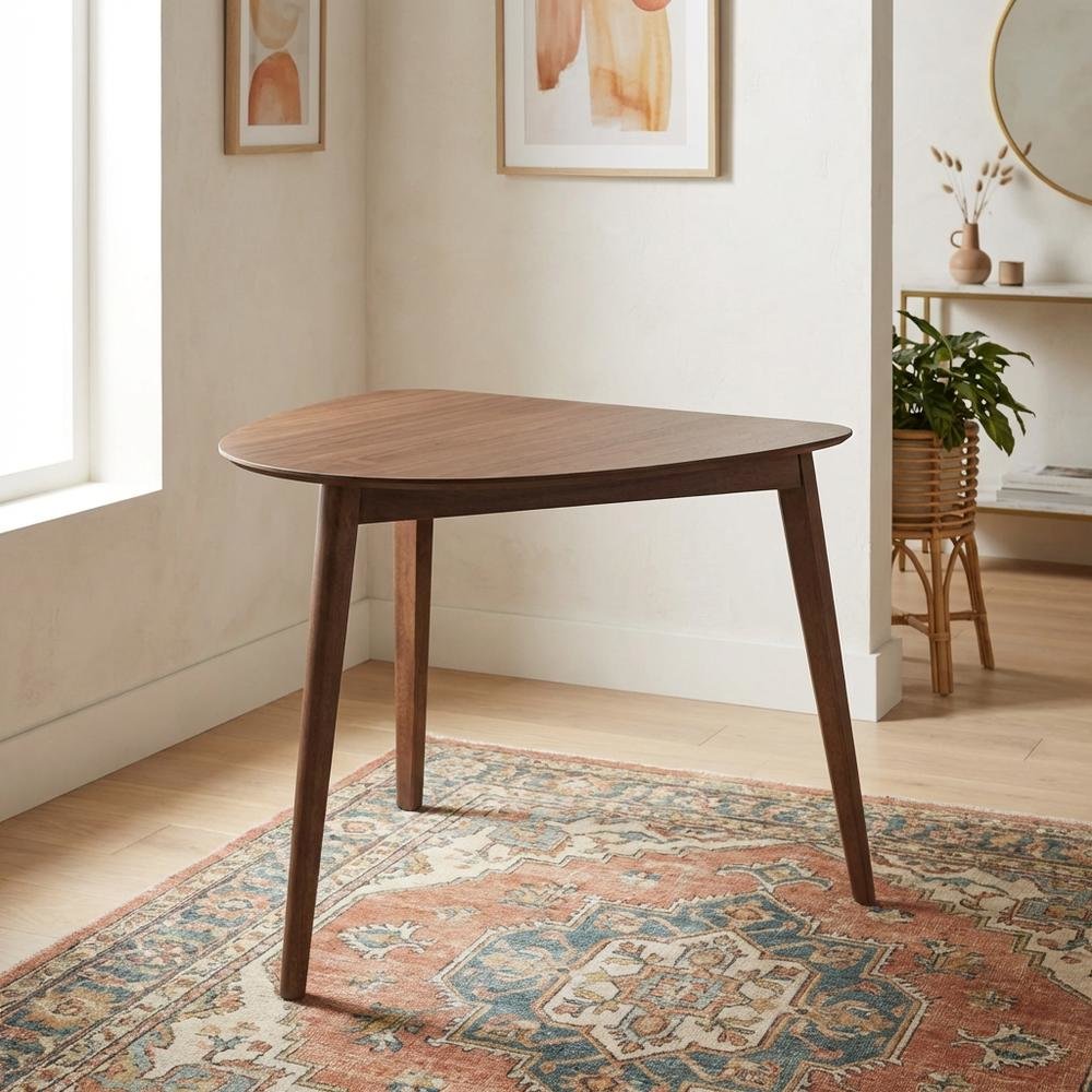 Solid Wood Corner Dining Table – Small Mid Century Modern Table in Walnut. Picture 3