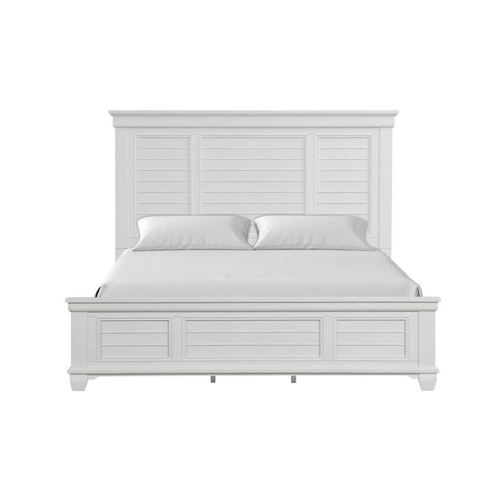 Jamestown Wood Queen Bed, White. Picture 1