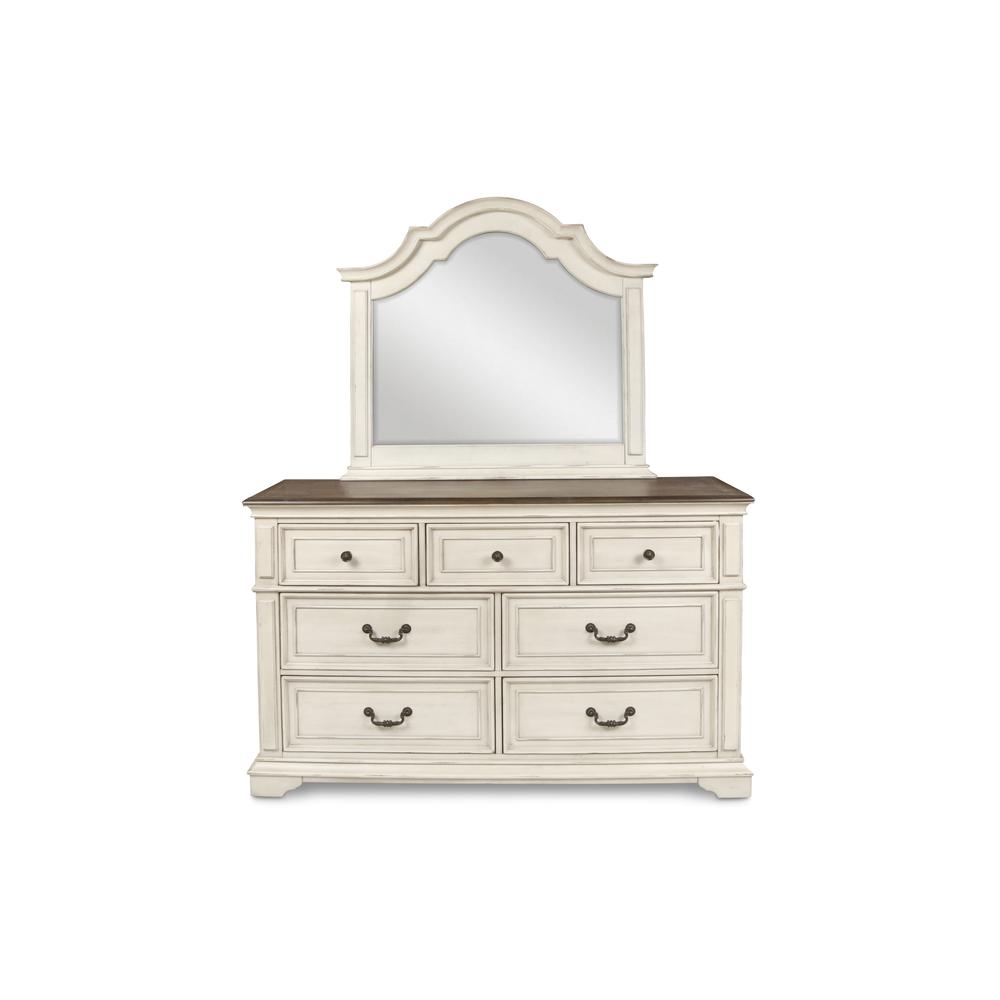 Furniture Anastasia 5-Piece King Wood Bedroom Set in Ant White. Picture 6