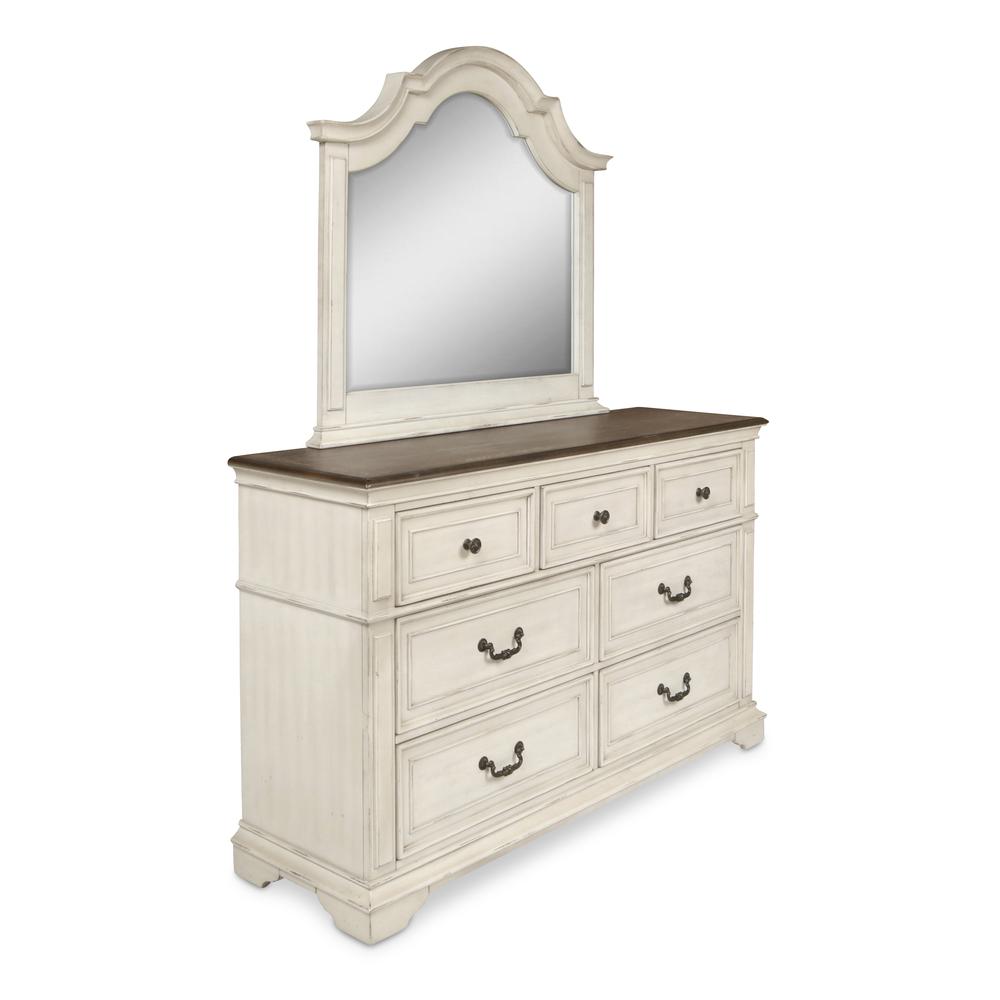 Furniture Anastasia 5-Piece King Wood Bedroom Set in Ant White. Picture 5