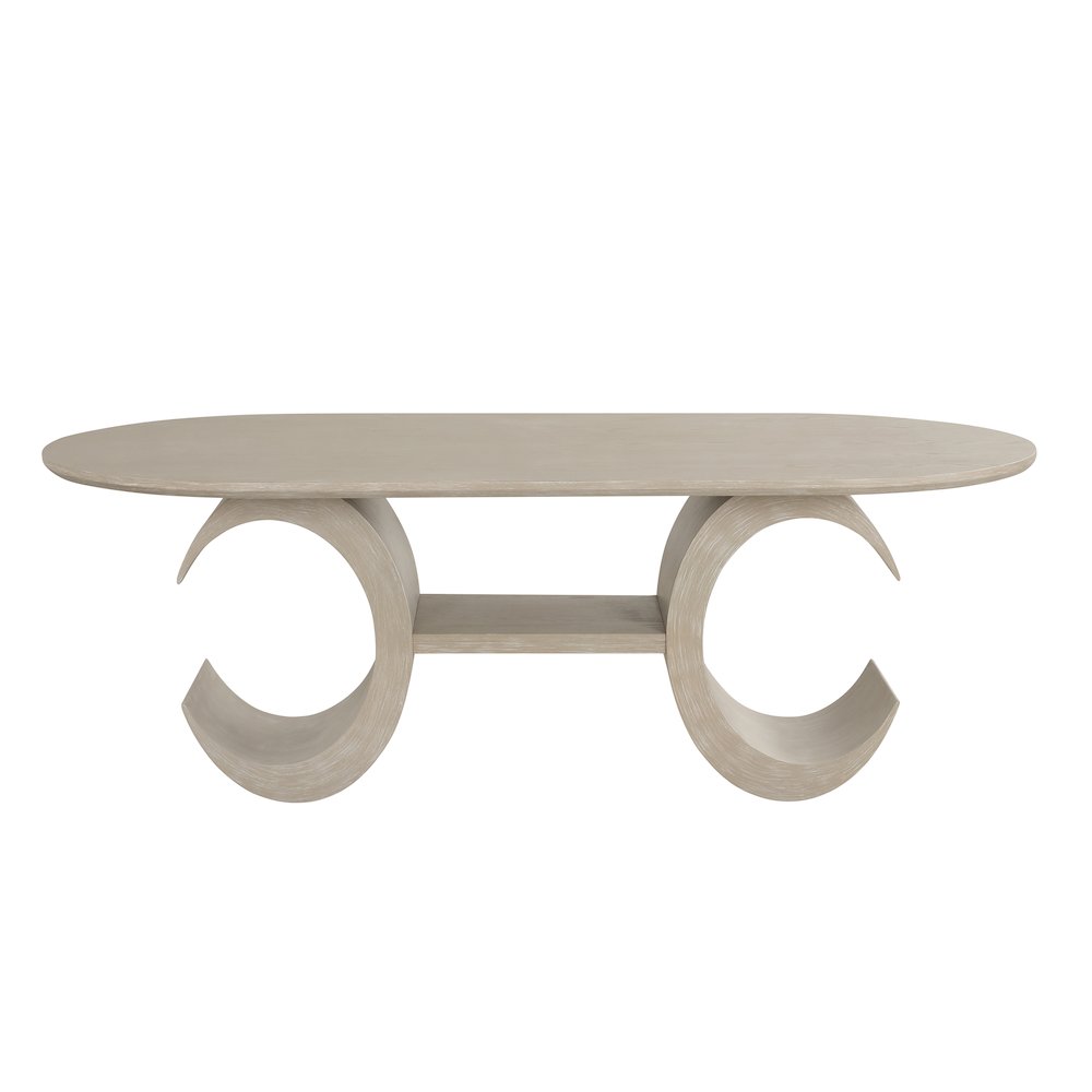 Gwendolyn Wood Oval Dining Table in Taupe. Picture 3
