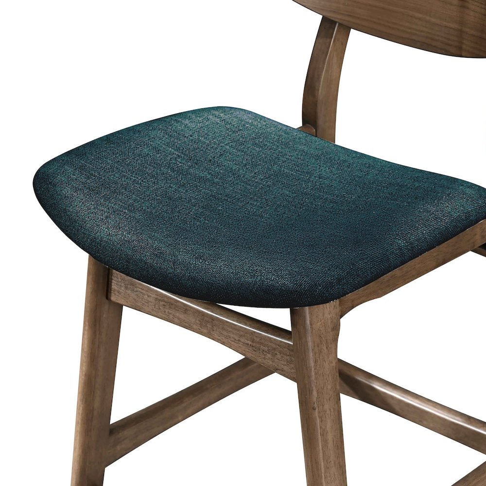 Oscar Wood Counter Chair in Walnut/Teal (Set of 2). Picture 7