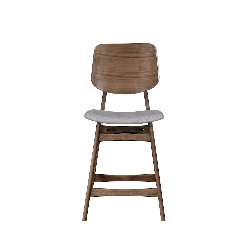 Oscar Wood Counter Chair in Walnut/Dark Gray (Set of 2). Picture 5