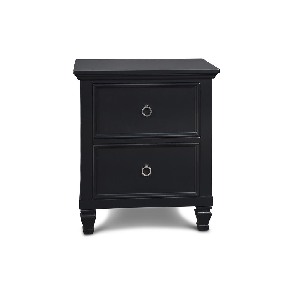 Tamarack 4-Piece Wood Cal King Bedroom Set with Nightstand in Black. Picture 6