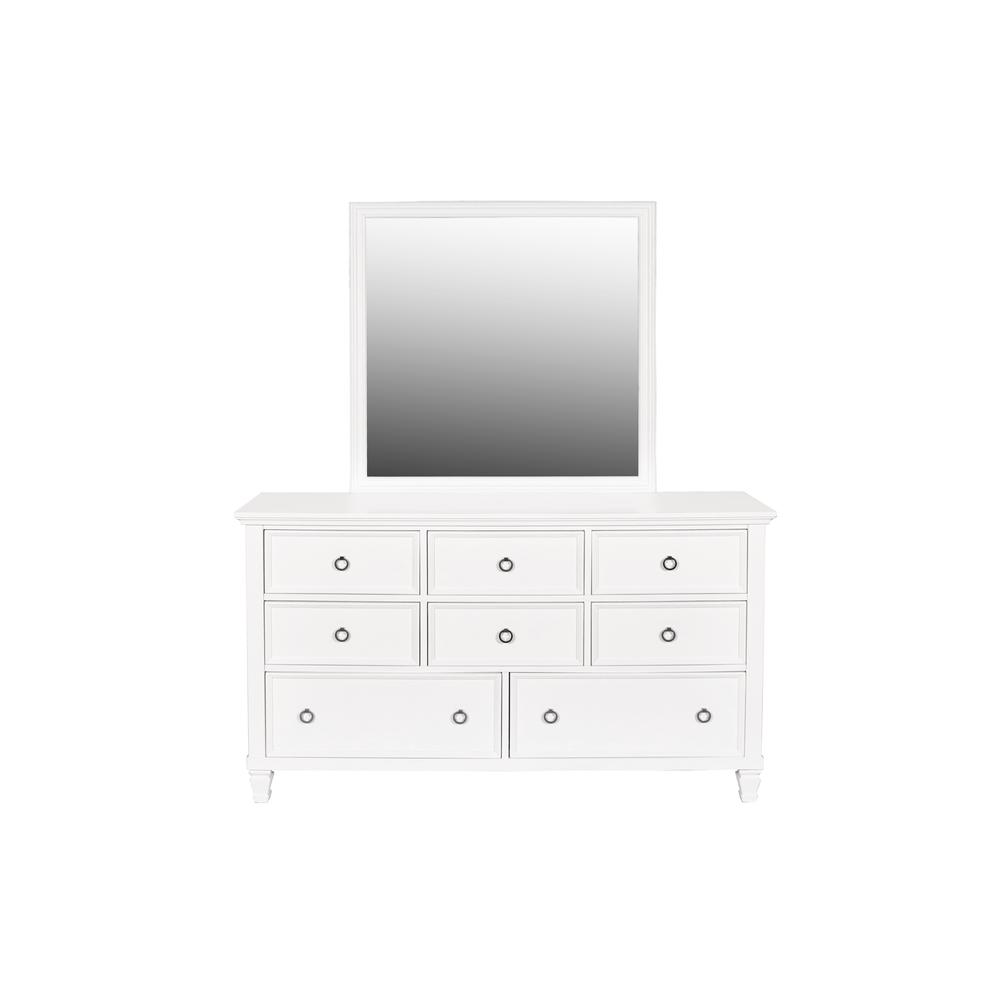 Tamarack 4-Piece Wood King Bedroom Set with Nightstand in White. Picture 5