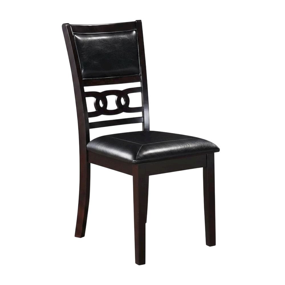 Solid Wood Upholstered Dining Chairs, Ebony, Set of 6. Picture 3