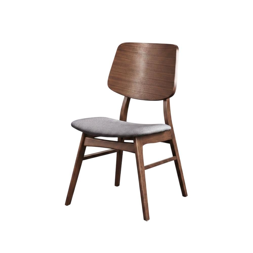 Solid Wood Upholstered Dining Chairs, Dark Gray, Set of 6. Picture 3