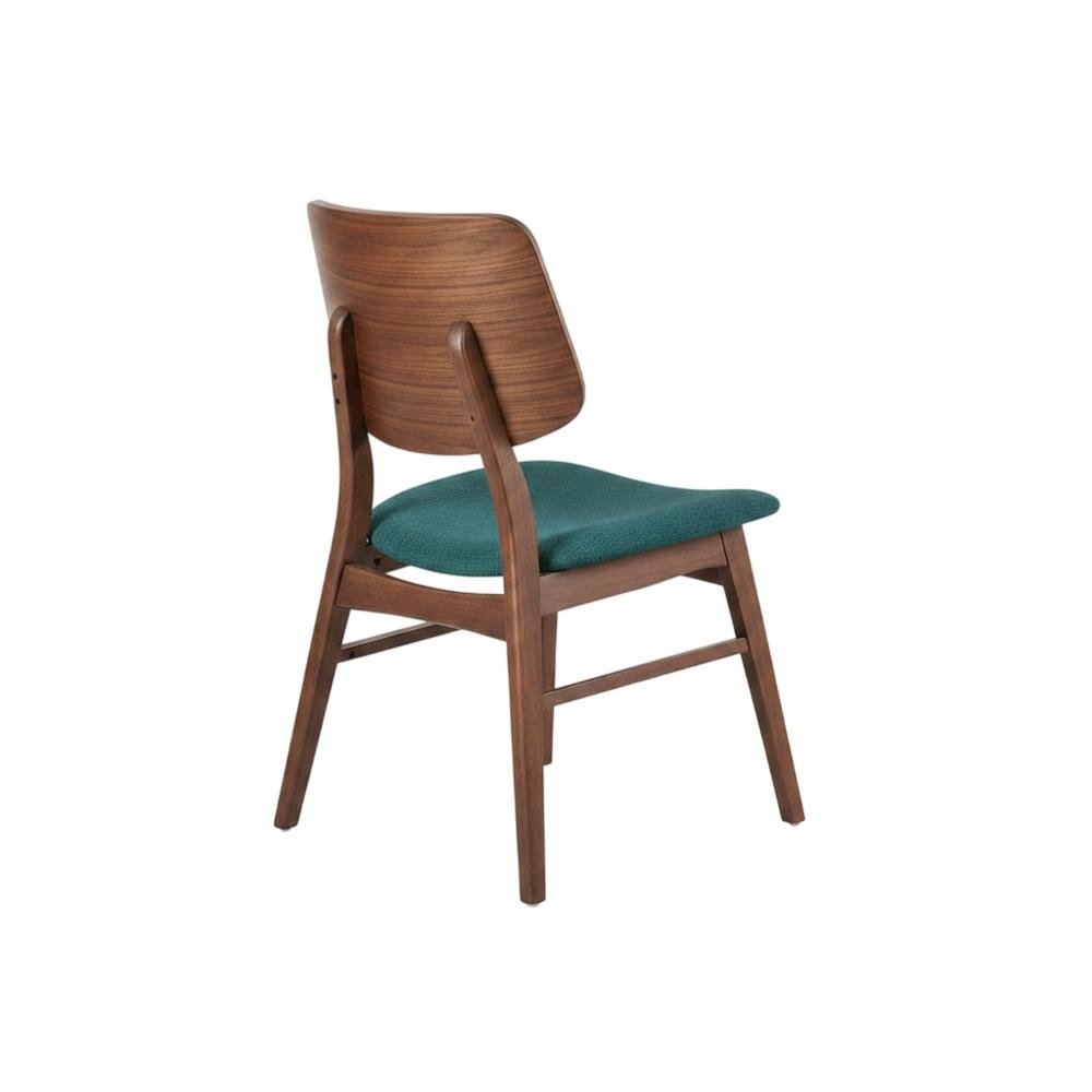 Solid Wood Upholstered Dining Chairs for Kitchen or Dining Room, Teal, Set of 6. Picture 3
