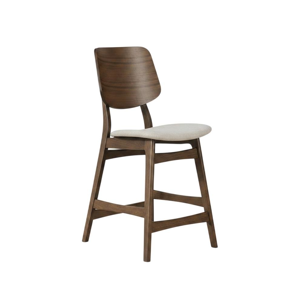 Solid Wood Upholstered Counter Height Bar Stools with Backs, Set of 6. Picture 3