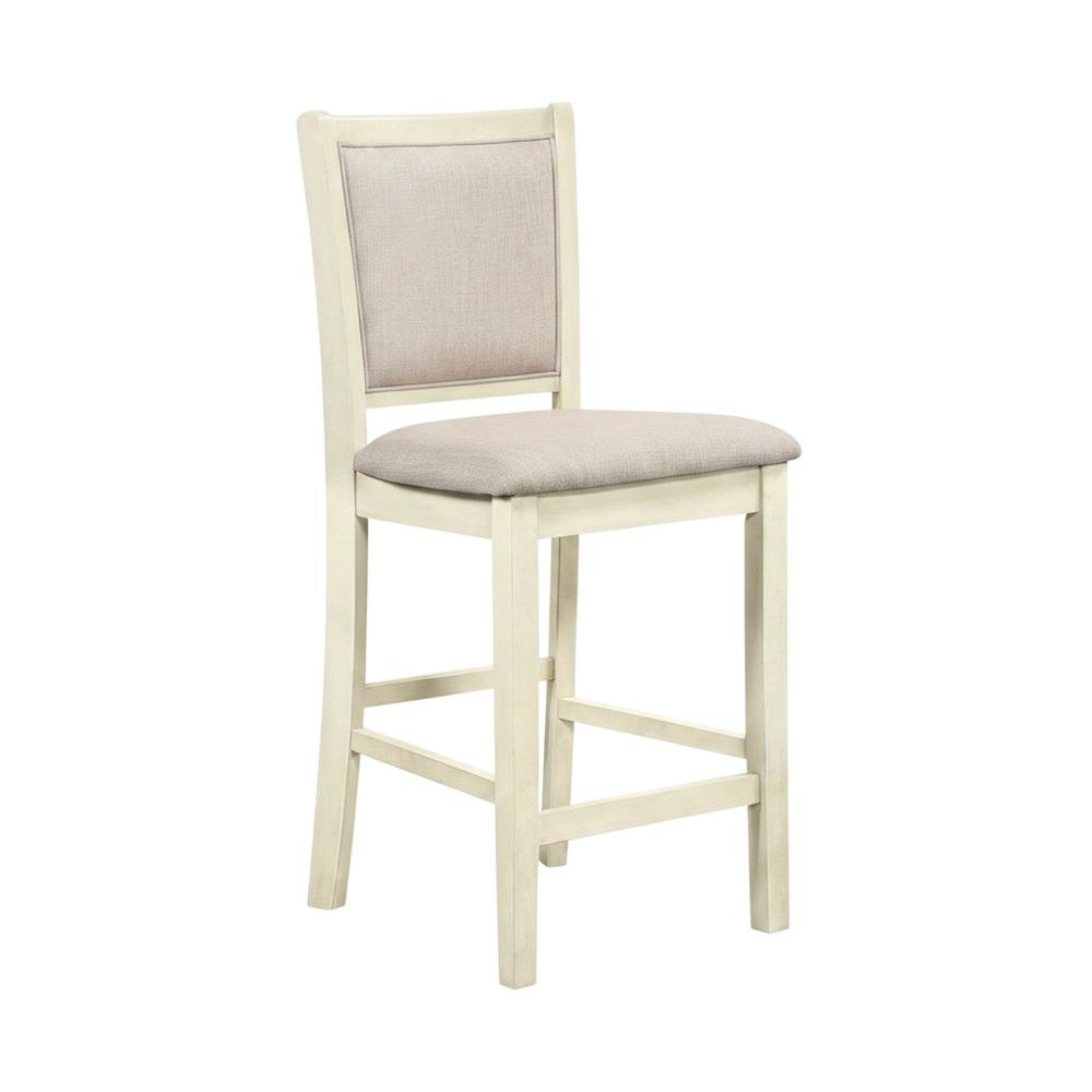 Solid Wood Counter Height Bar Stools with Polyester Upholstered Seats, Set of 4. Picture 3