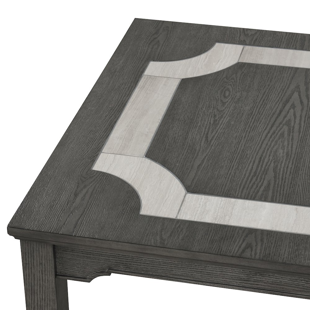 New Classic Furniture Lisbon 7-Piece Wood Rectangle Dining Set in Gray. Picture 9