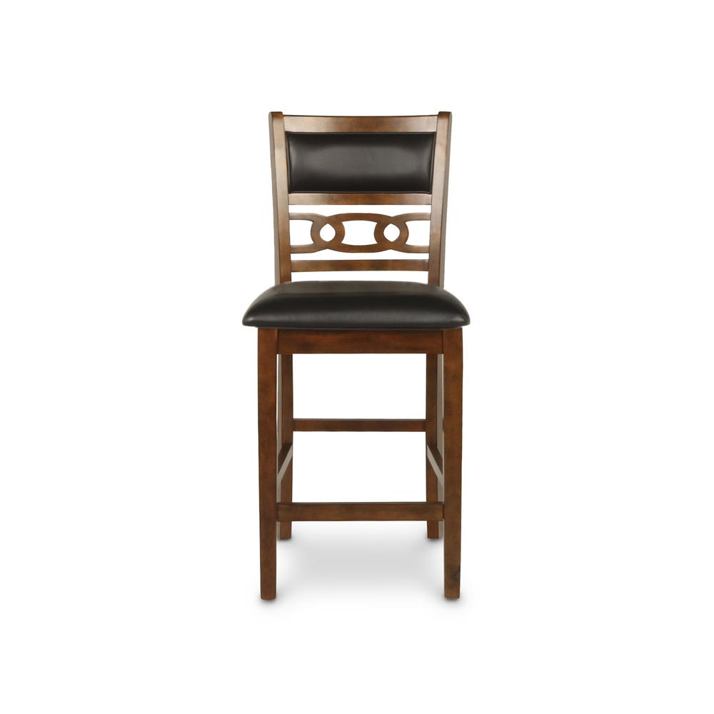 Furniture Gia Faux Leather Counter Chairs in Brown (Set of 2). Picture 3