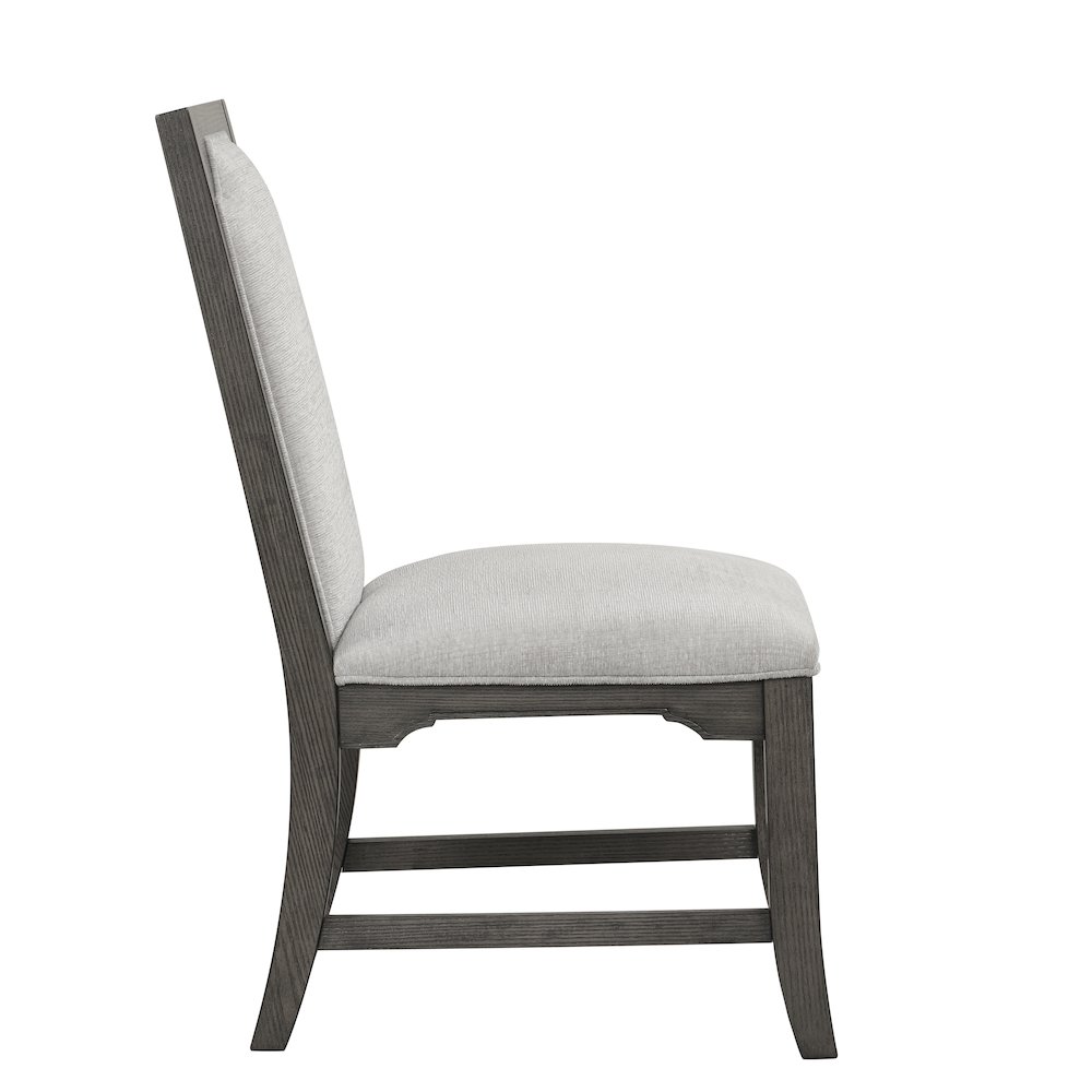 New Classic Furniture Lisbon 7-Piece Wood Rectangle Dining Set in Gray. Picture 12