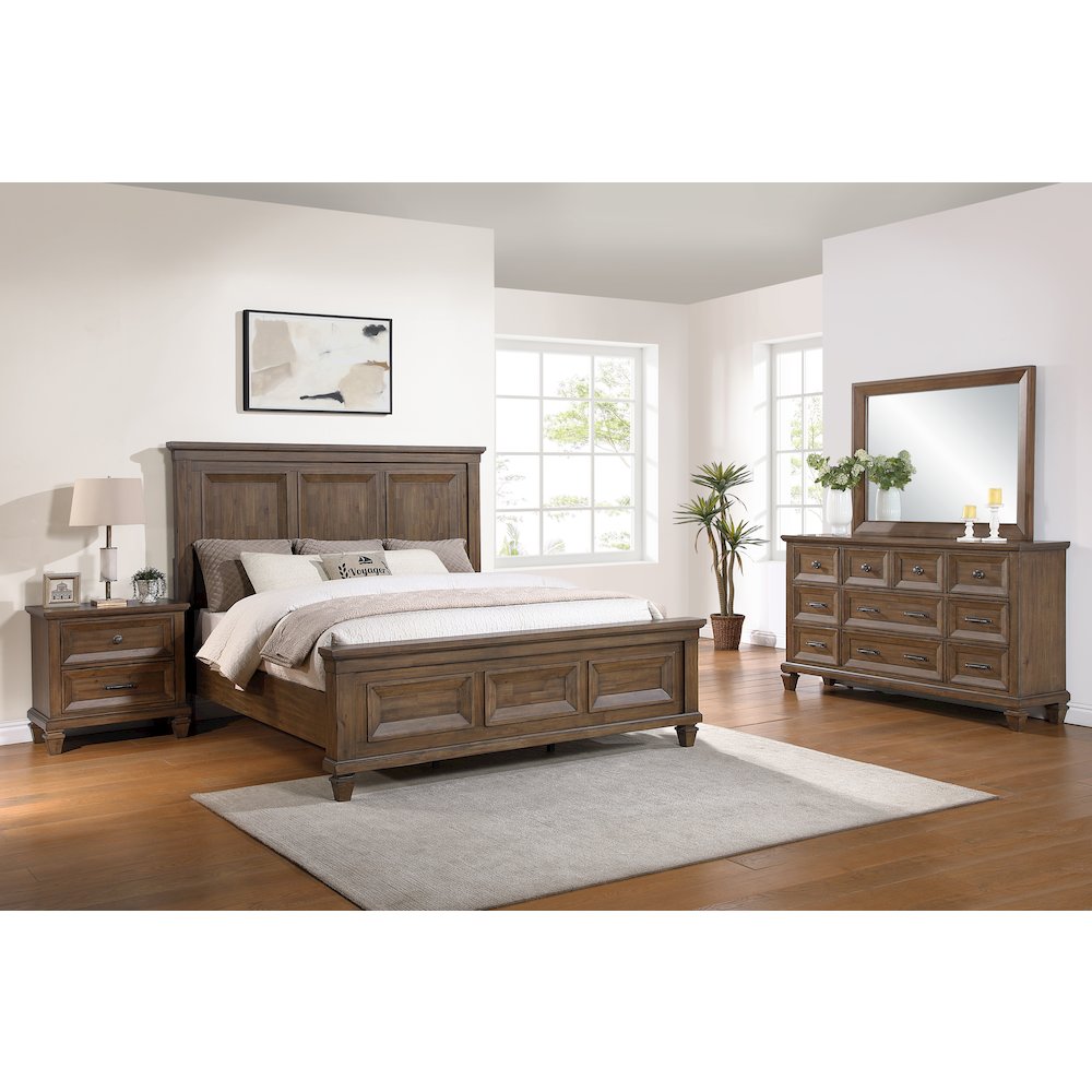Mariana 4-Piece Wood Queen Bedroom Set, Nightstand, Mocha. Picture 10