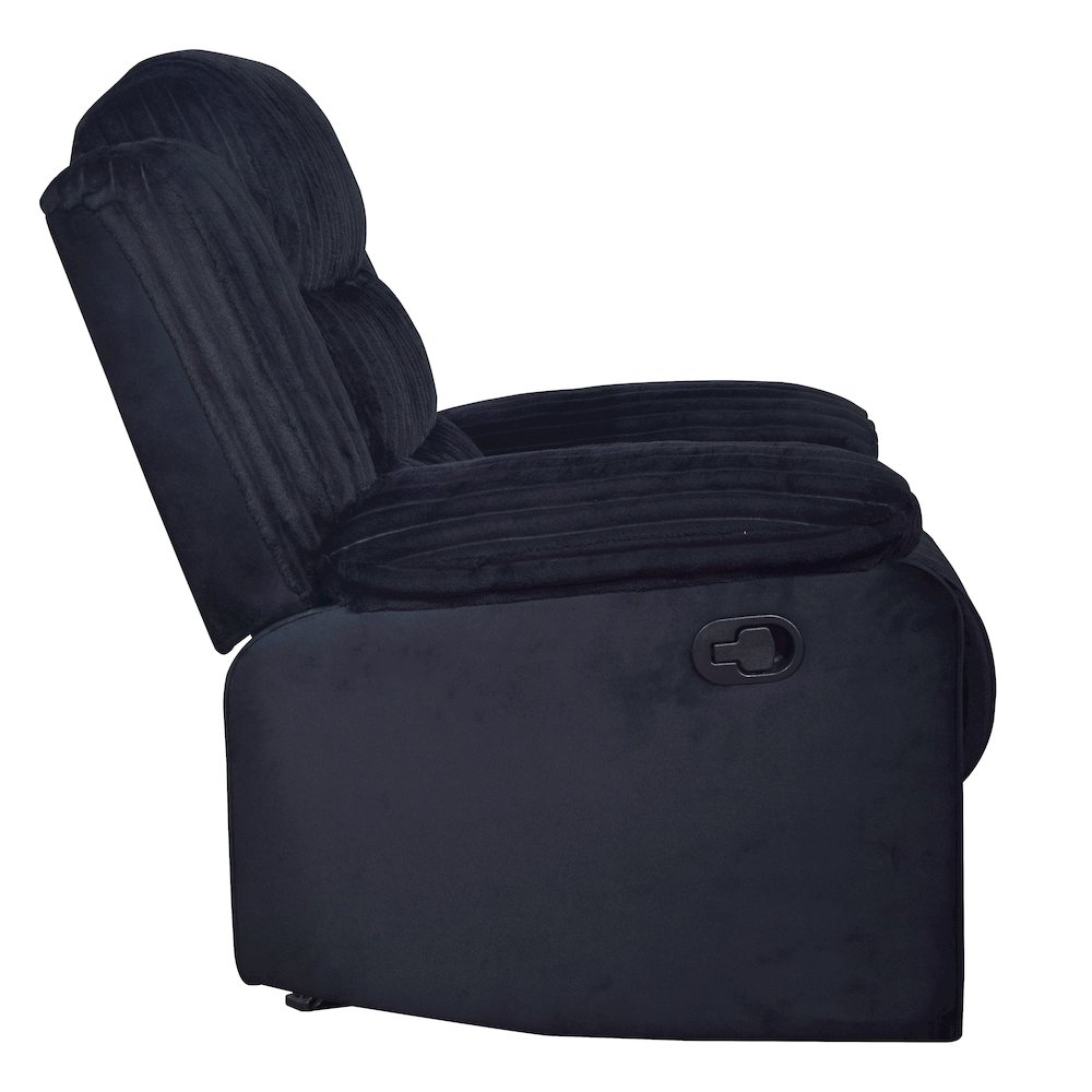 Willow Wood & Fabric Sofa with Dual Recliner in Black. Picture 4