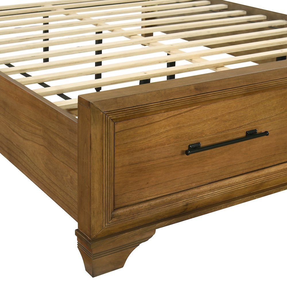 Talcott Wood Queen Storage Platform Bed in Honey/Brown. Picture 7