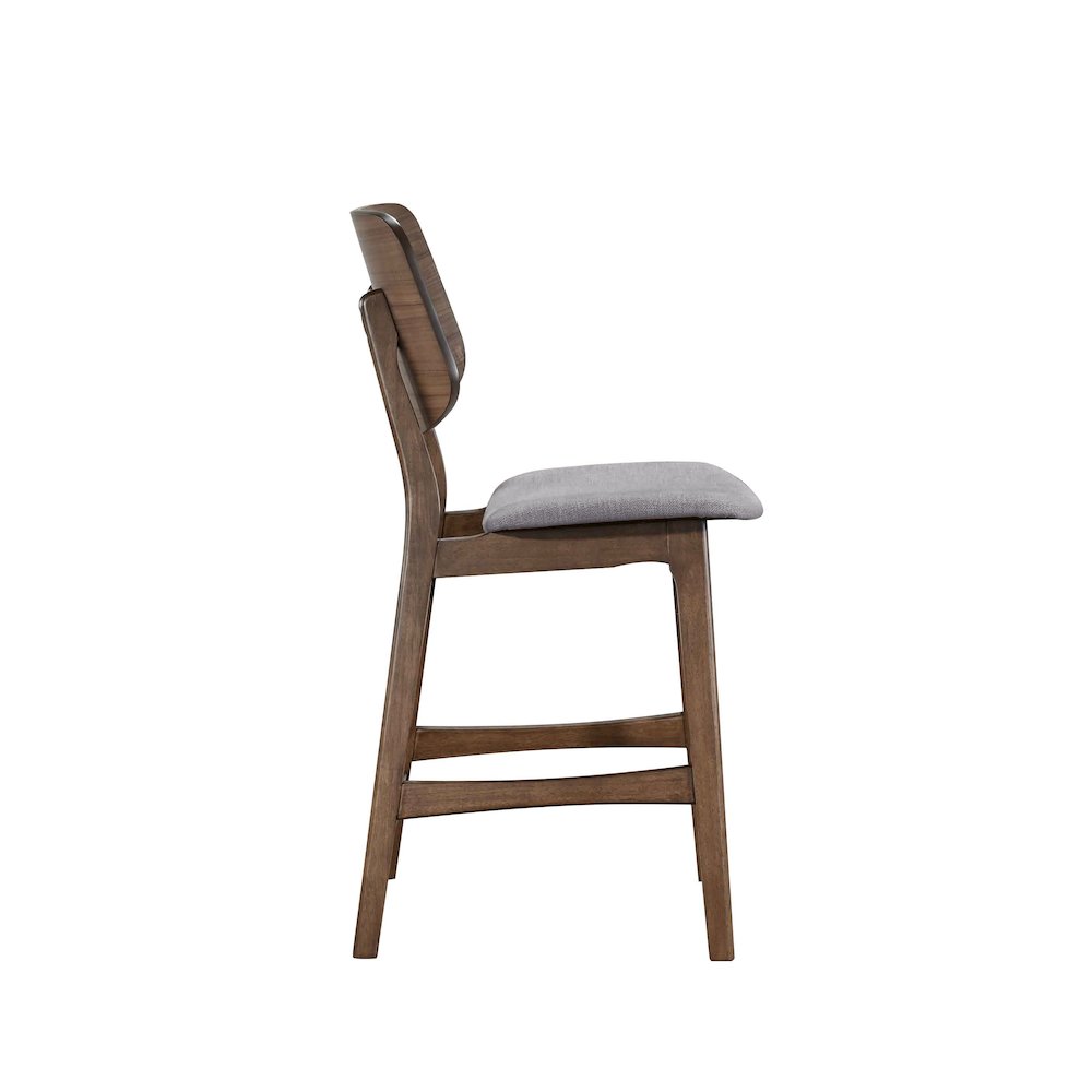 Oscar Wood Counter Chair in Walnut/Dark Gray (Set of 2). Picture 6