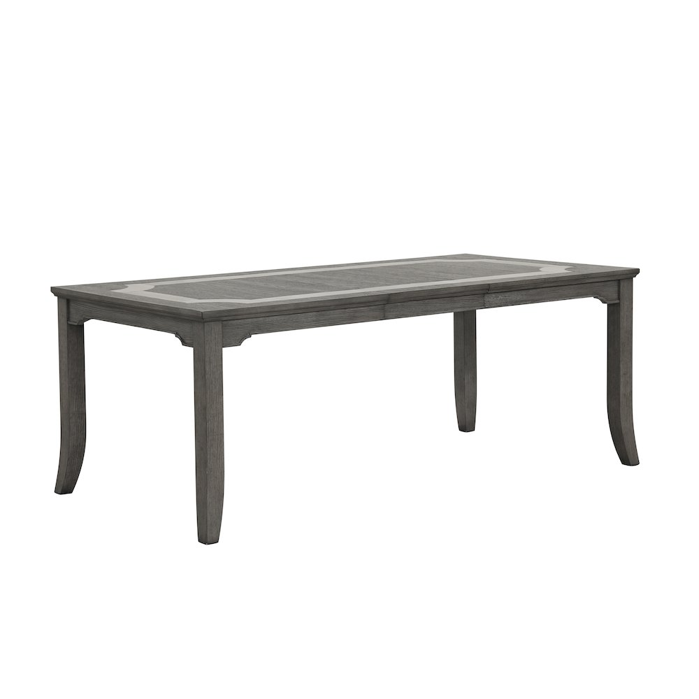 New Classic Furniture Lisbon 7-Piece Wood Rectangle Dining Set in Gray. Picture 3