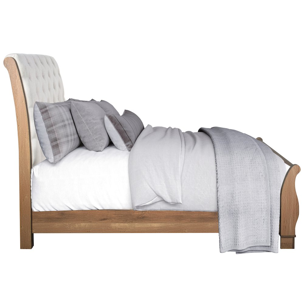 Coventry Hall Wood Queen Sleigh Bed in Pecan. Picture 5