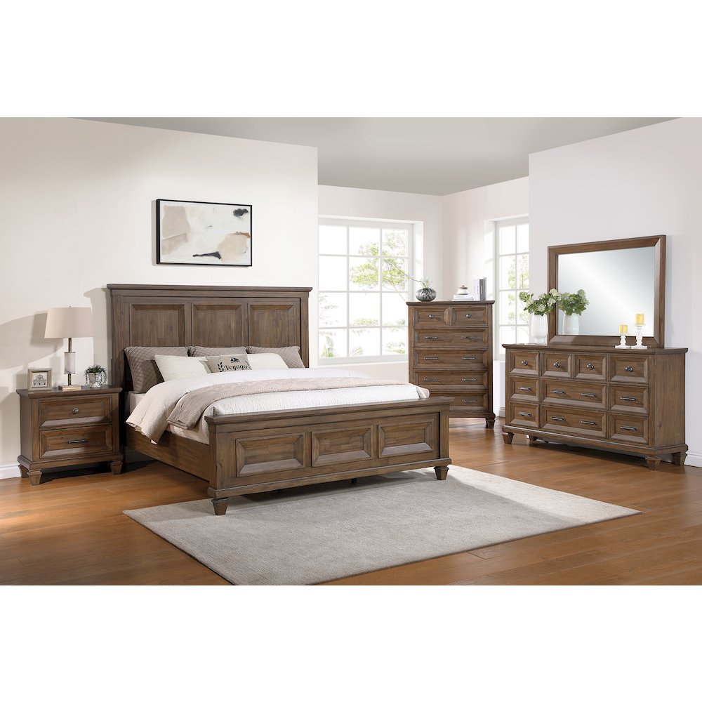 Mariana 5-Piece Wood Queen Bedroom Set, Chest, Mocha. Picture 10
