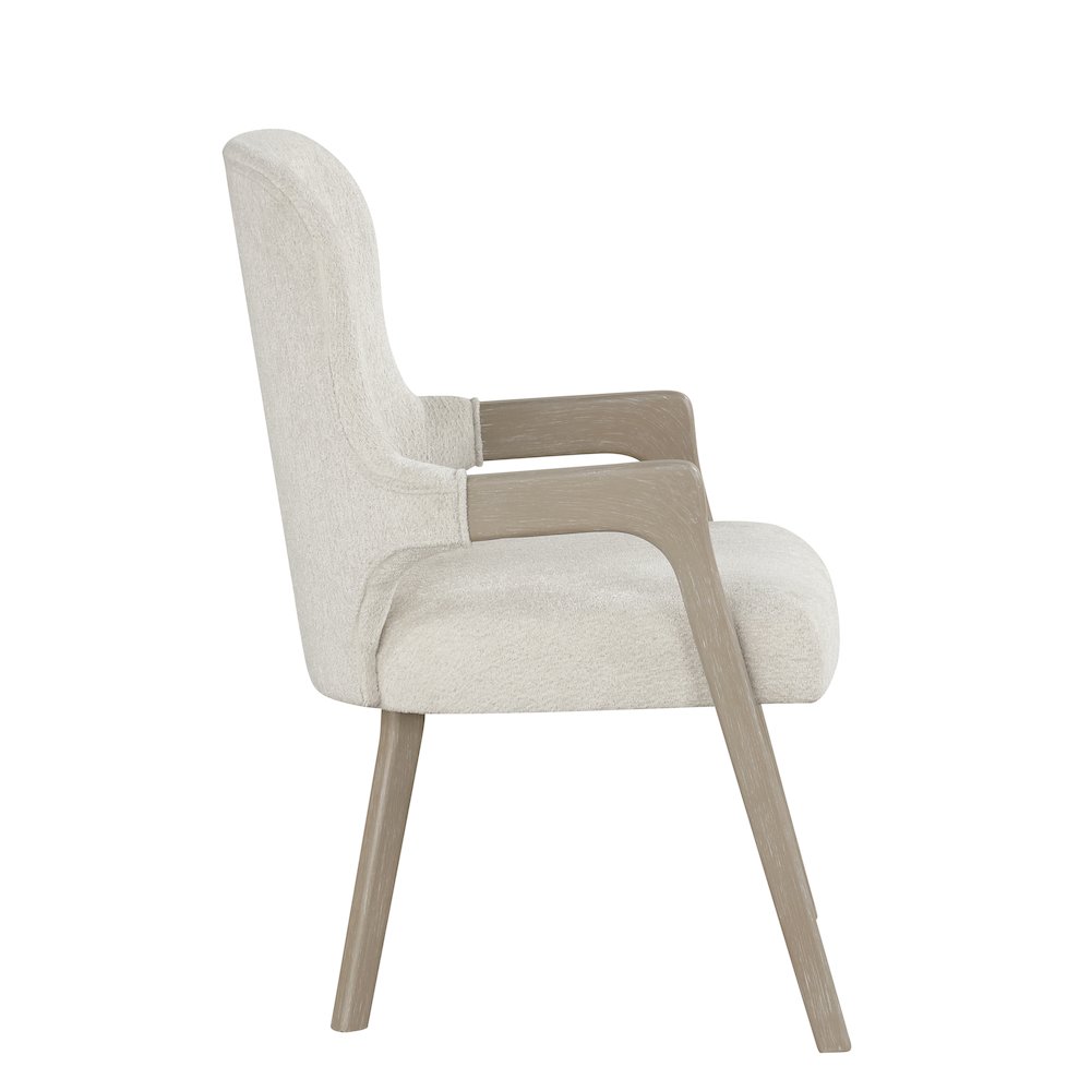 Gwendolyn Wood Dining Arm Chair in Taupe (Set of 2). Picture 5