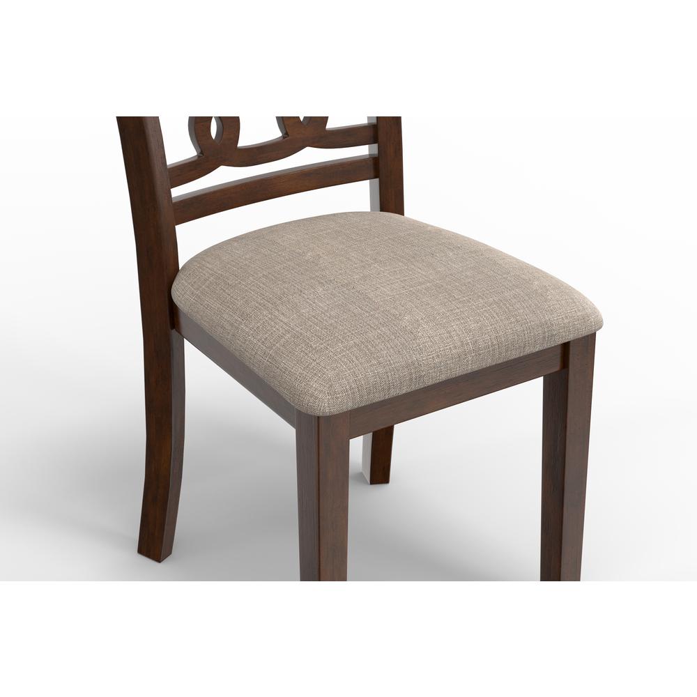 Gia 3-Piece 42" Wood Round Dining Set with 2 Chairs in Cherry. Picture 9