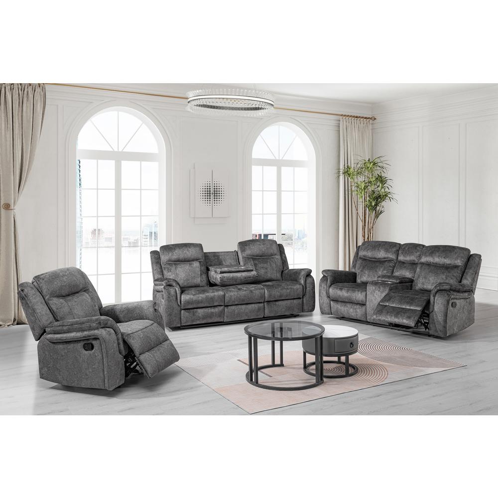 Park City  Sofa W/Dual Recliner-Slate. Picture 7
