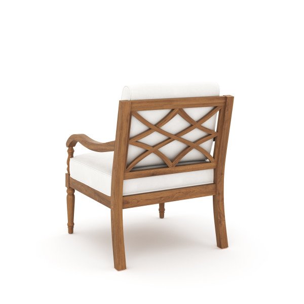 Savannah Wood Patio Club Chair in Natural/White (Set of 2). Picture 2