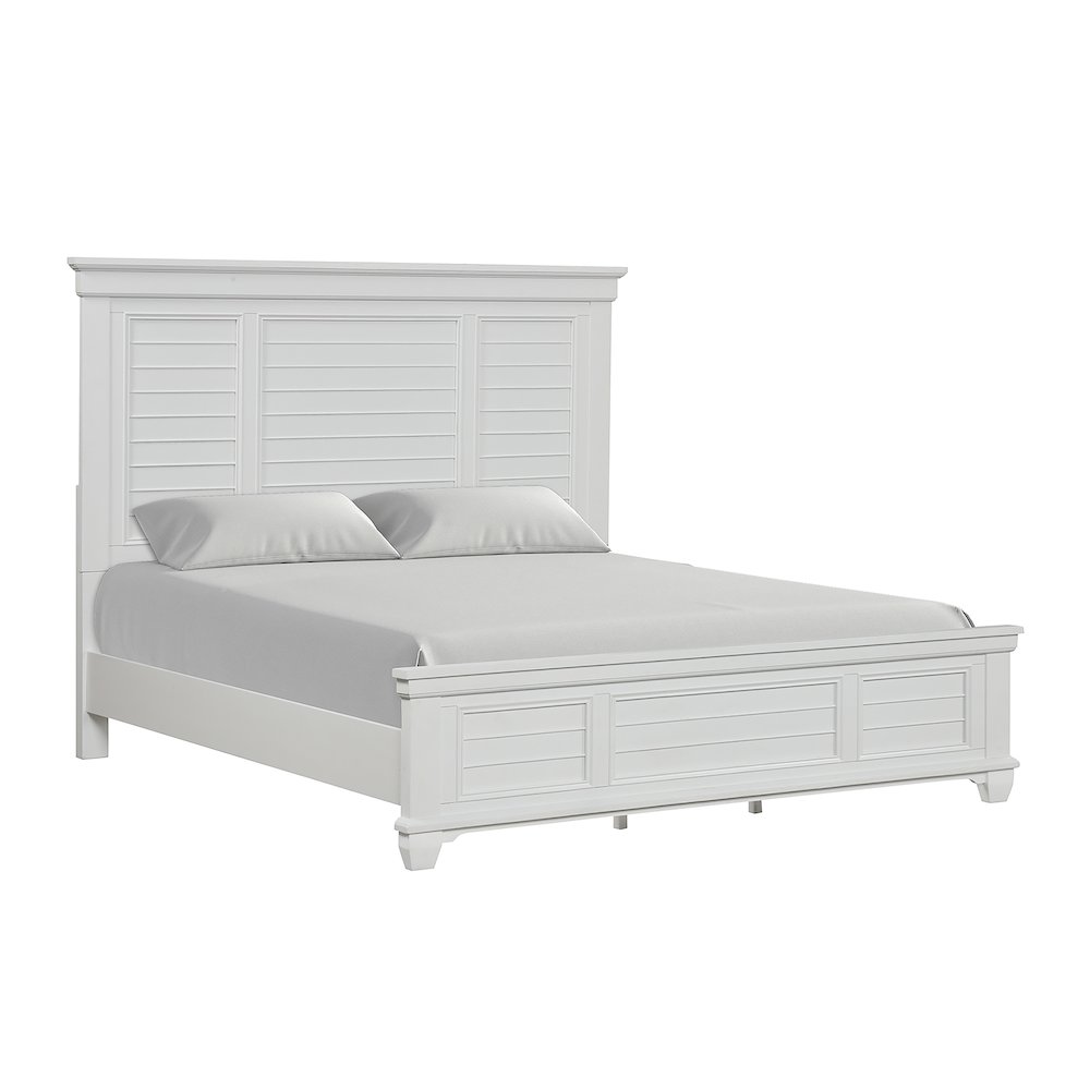 Jamestown Wood Queen Bed, White. Picture 2