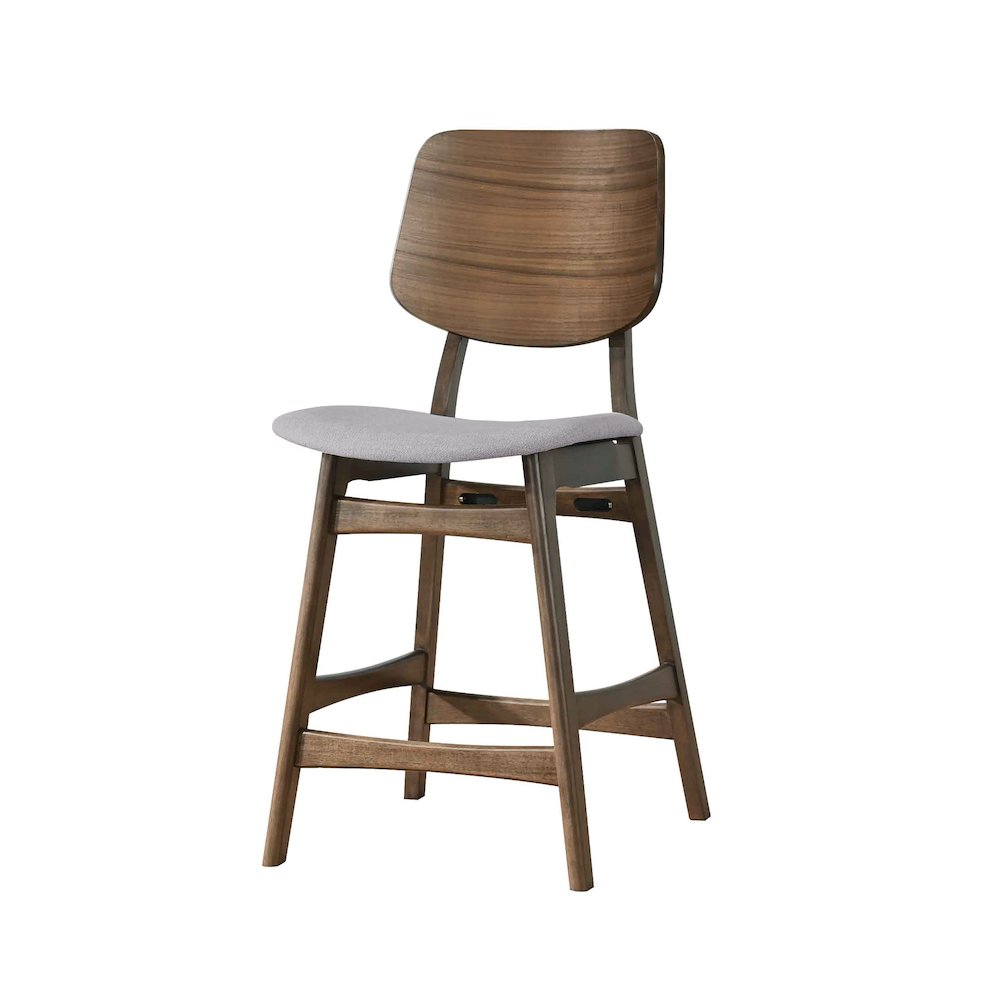 Oscar Wood Counter Chair in Walnut/Dark Gray (Set of 2). Picture 4