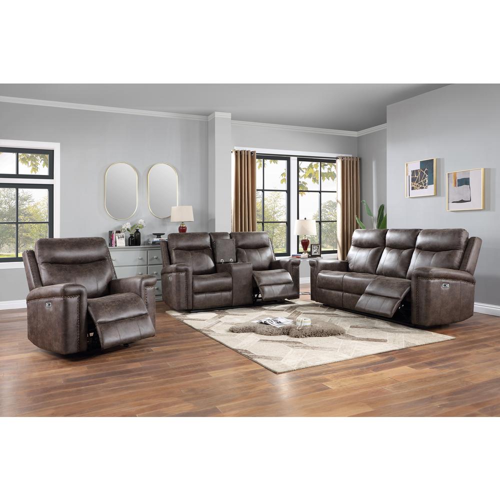 Quade Sofa W/Pwr Fr-Mocha. Picture 8