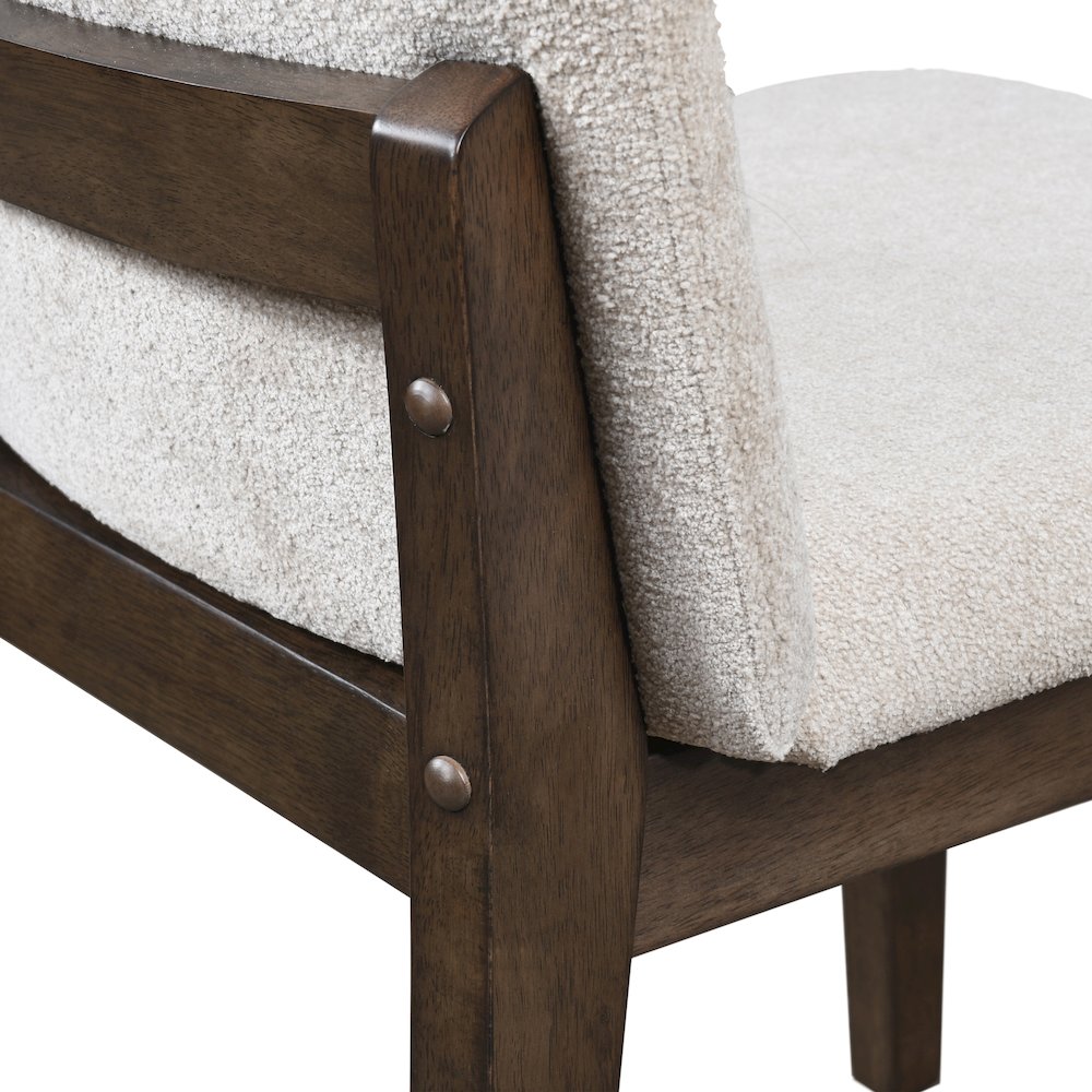 Kody Fabric Upholstered Dining Chair in Beige (Set of 2). Picture 6