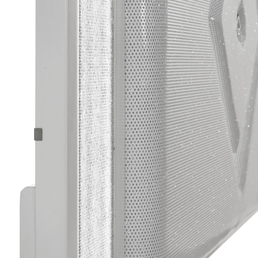 Stardust Solid Wood Queen Upholstered Bed, White. Picture 7