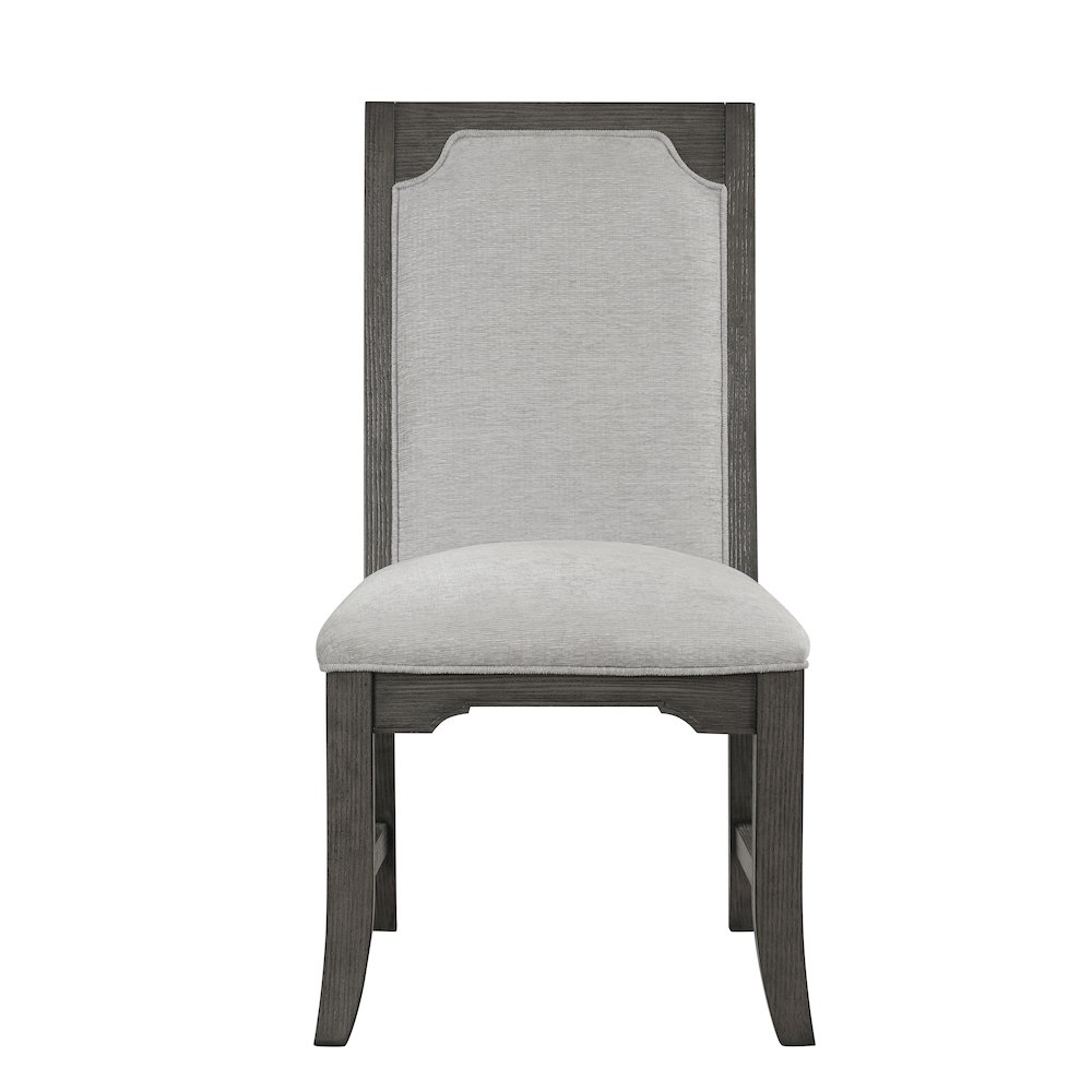 New Classic Furniture Lisbon 7-Piece Wood Rectangle Dining Set in Gray. Picture 11