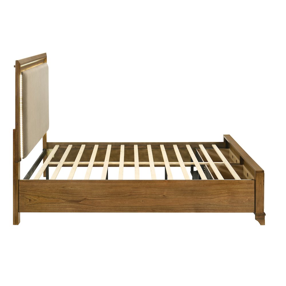 Talcott Wood Queen Storage Platform Bed in Honey/Brown. Picture 4