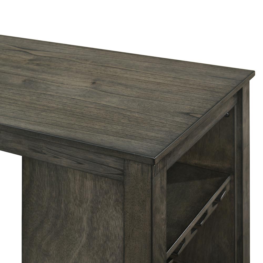 Furniture Churon Solid Wood Gathering Bar Table and 2 Stools - Brown. Picture 9