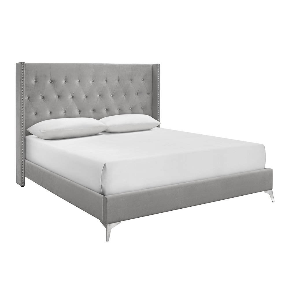 Huxley Wood California King Bed, Gray. Picture 1