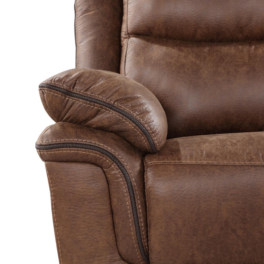 Ryland Glider Recliner W/Pwr Fr- Brown. Picture 5
