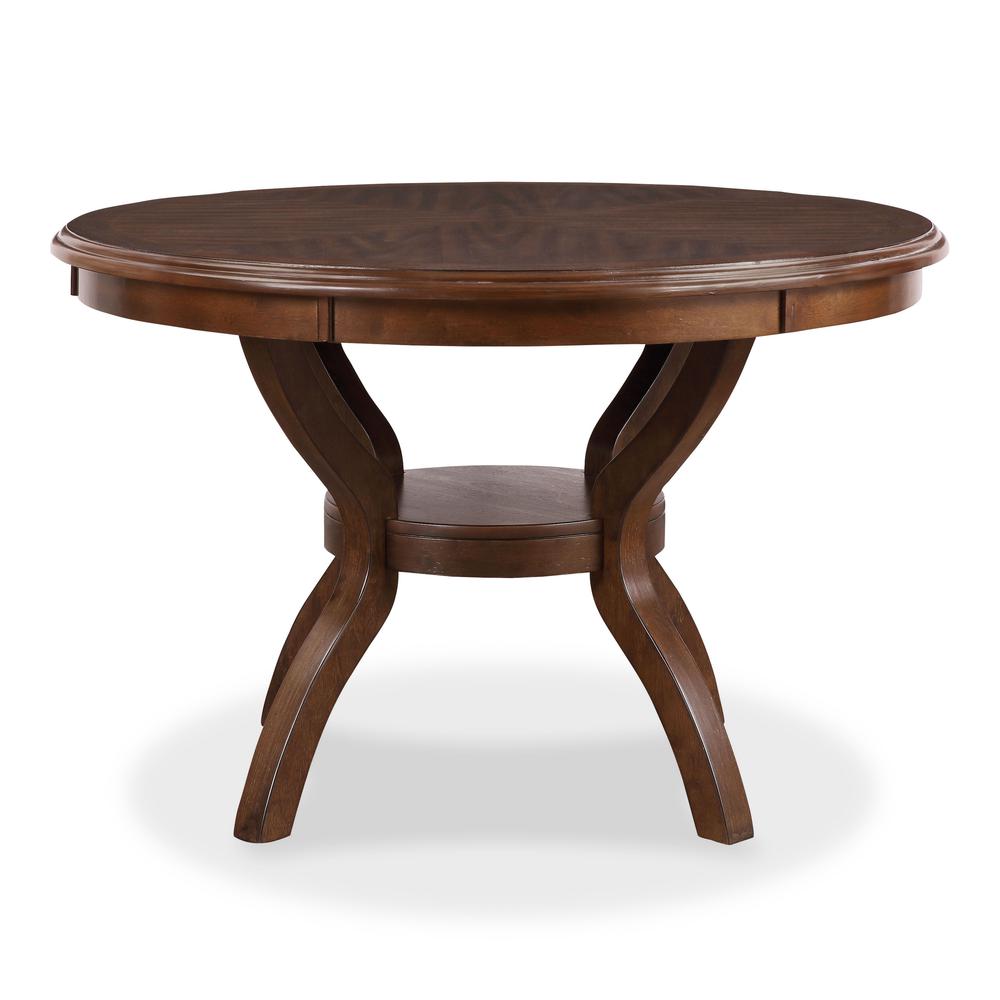 Cori 5-Piece Wood Round Dining Table Set with 4 Chairs in Cherry. Picture 4