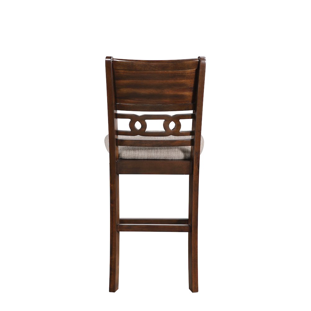 Furniture Gia Solid Wood Counter Table 2 Chairs in Cherry Brown. Picture 6