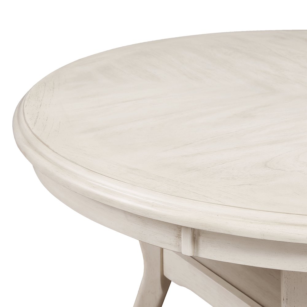 Amy 5-Piece Wood Round Dining Set, Bisque. Picture 6