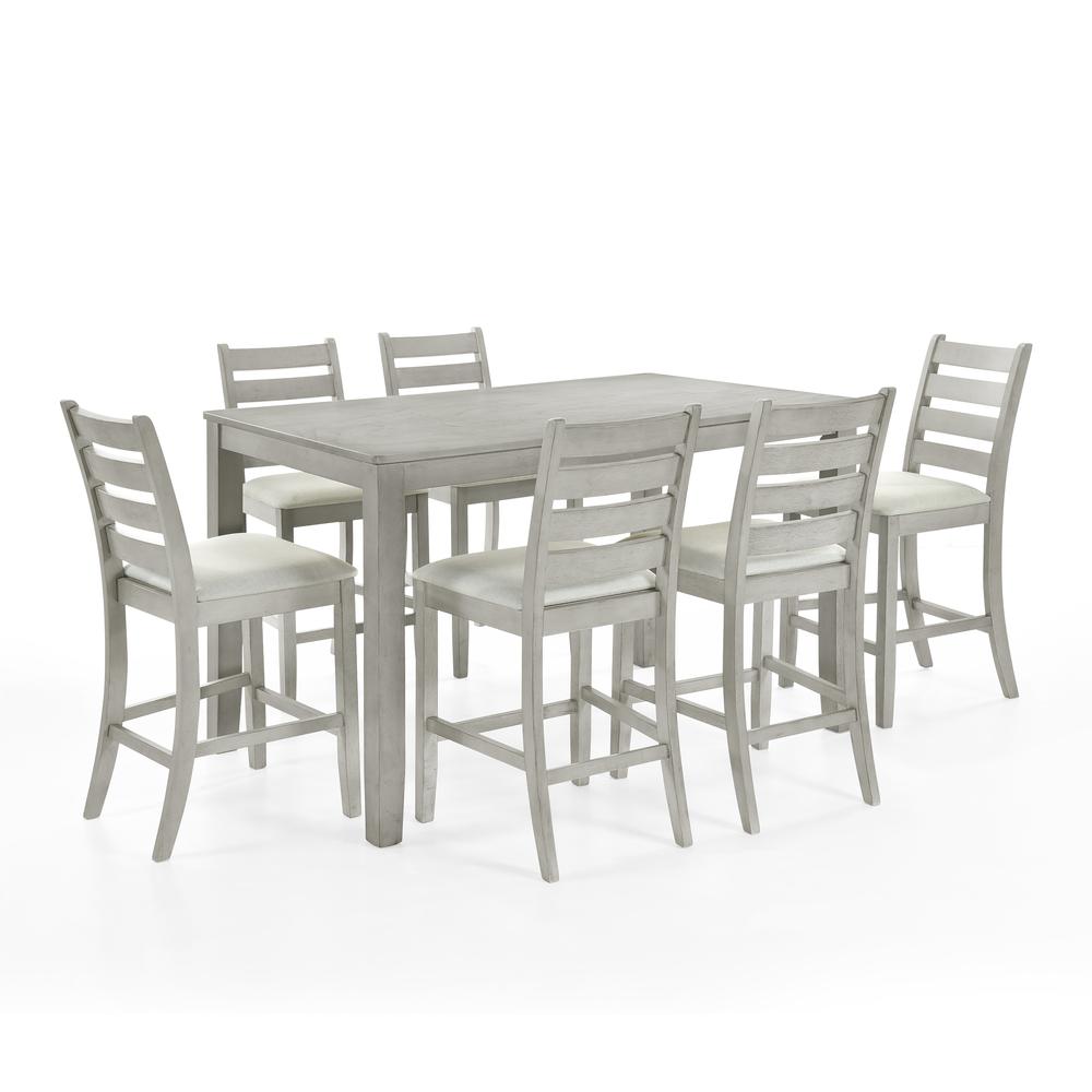 Furniture Pascal Wood Counter Chair in Driftwood (Set of 2). Picture 8
