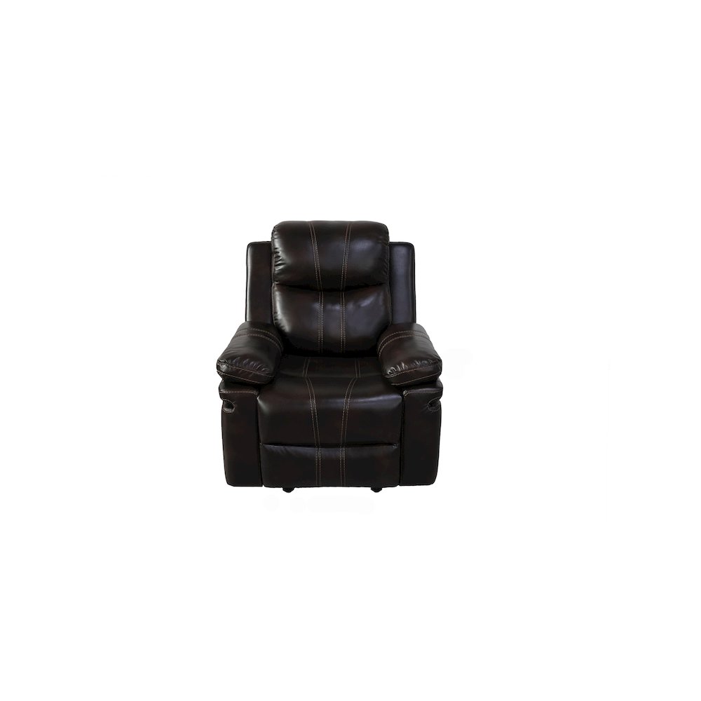 Kellen 3-Piece Faux Leather Power Living Room Set, Brown. Picture 11