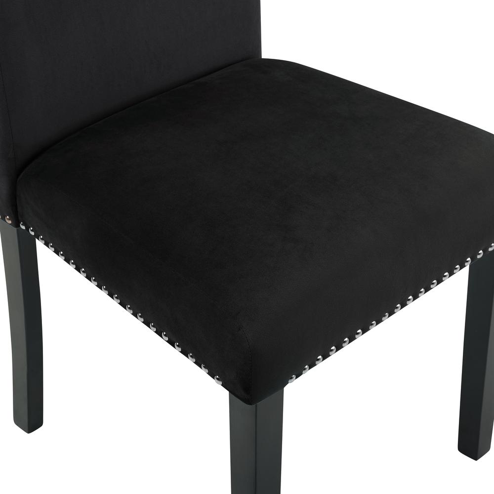 Furniture Celeste 5-Pc Faux Marble Round Dining Set  4 Chair-Black. Picture 10