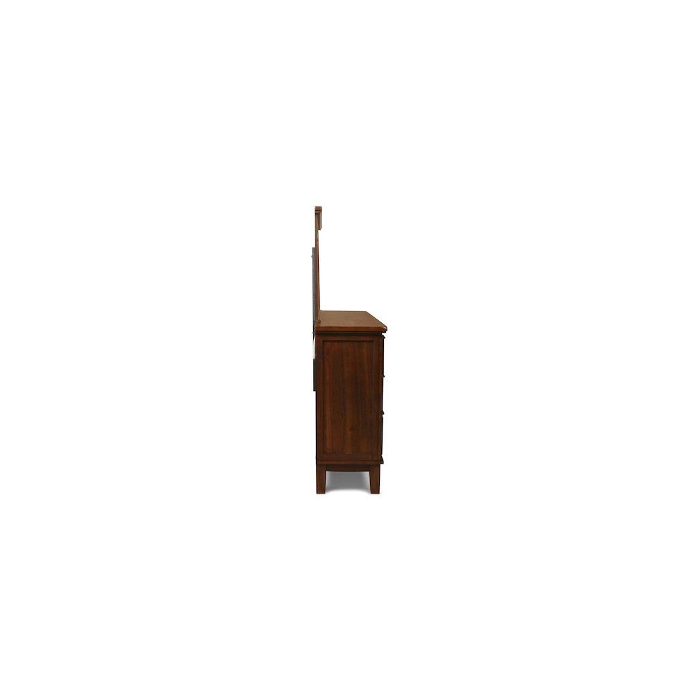 Cagney Wood 6-Drawer Dresser with Mirror, Chestnut. Picture 3